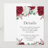 Carte de détails ensemble de roses rouges et blanc (Devant / Derrière)