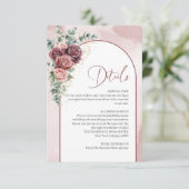 Carte de détails florale et bordeaux en arc de cer (Debout devant)