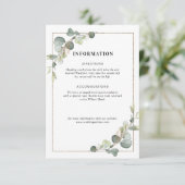 carte de détails géométriques du mariage eucalyptu (Debout devant)