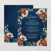 Carte de détails géométriques Terracotta Navy Gree (Devant / Derrière)