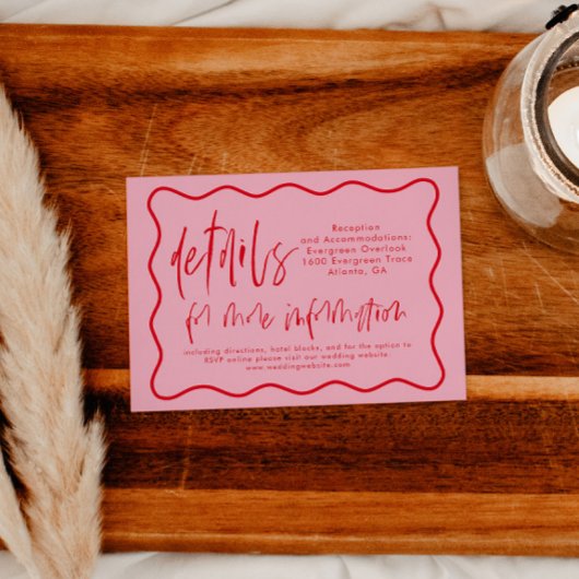 Carte de détails Gras Moderne Rose Et Rouge Verre