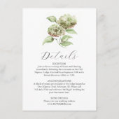 Carte de détails Hydrangea aquarelle pour mariage (Devant)