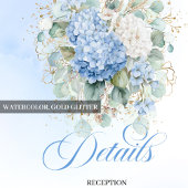 Carte de détails Hydrangea Bleu Luxe avec détails