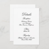 Carte de détails mariage (Devant / Derrière)