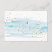 Carte de détails Mariage Aquarelle Bleu et Or (Dos)