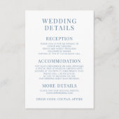 Carte de détails mariage bleu (Devant)