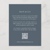 Carte de détails Mariage bleu ardoise avec code QR (Devant)