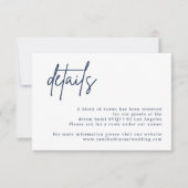 Carte de détails Mariage bleu marine (Devant)