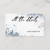 Carte de détails Mariage bleu poussiéreux minimal (Devant)