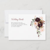 carte de détails mariage bordeaux et roux (Devant)