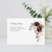 carte de détails mariage bordeaux et roux (Debout devant)