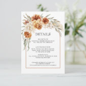 Carte de détails Mariage Burange Floral Boho (Debout devant)