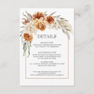 Carte de détails Mariage Burange Floral Boho
