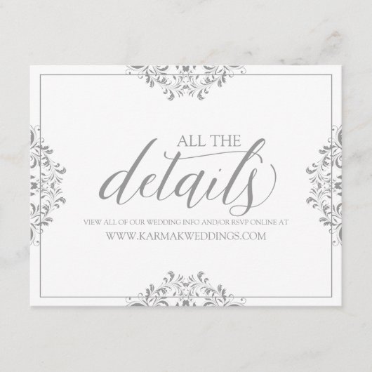 Carte de détails mariage / carte d'information | N (Devant)