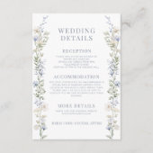 Carte de détails mariage couleur bleu aquarelle fl (Devant)