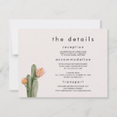Carte de détails Mariage de cactus floraux orange  (Devant)
