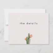 Carte de détails Mariage de cactus floraux orange  (Dos)