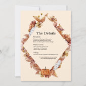 Carte de détails Mariage de Modern Fall Orange BOH (Devant)