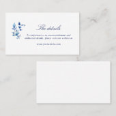 Carte de détails mariage Delft bleu et blanc (Devant / Derrière)