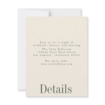 Carte de détails Mariage d'été industriel