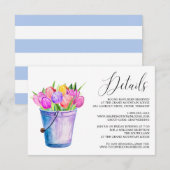Carte de détails Mariage du seau de tulipes à fleu (Devant / Derrière)