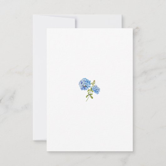 Carte de détails Mariage Dusty Blue Hydrangea (Dos)