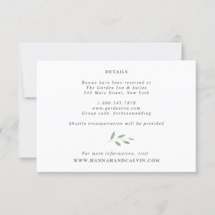 Carte de détails Mariage Eucalyptus