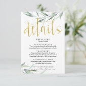 Carte de détails Mariage Eucalyptus Gold (Debout devant)