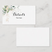 Carte de détails mariage Eucalyptus vert (Devant / Derrière)