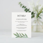 Carte de détails Mariage Feuille Watercolor Greene (Debout devant)