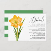 Carte de détails Mariage Fleur Jaune Crocus tendan (Devant / Derrière)
