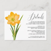 Carte de détails Mariage Fleur Jaune Crocus tendan (Devant)