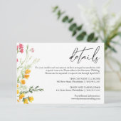 Carte de détails Mariage fleur sauvage (Debout devant)