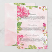 Carte de détails Mariage Fleurs d'été (Devant / Derrière)