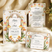 Carte de détails Mariage Floral Jaune et Verdure