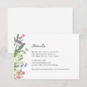 Carte de détails Mariage floral Secret Garden (Devant / Derrière)