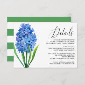 Carte de détails Mariage Flower Blue Hydrangea (Devant / Derrière)