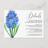 Carte de détails Mariage Flower Blue Hydrangea (Devant)