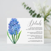 Carte de détails Mariage Flower Blue Hydrangea (Debout devant)