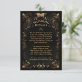 Carte de détails Mariage Halloween Golden Skeleton (Debout devant)