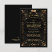 Carte de détails Mariage Halloween Golden Skeleton (Devant / Derrière)