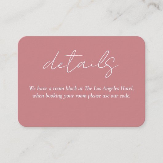 carte de détails mariage histoire d'amour (Devant)