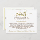 Carte de détails mariage | Luxe Calligraphie (Or) (Devant / Derrière)