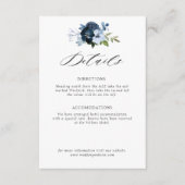 carte de détails mariage marine et bleu clair (Devant)