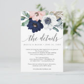 Carte de détails Mariage Navy Blooms (Debout devant)