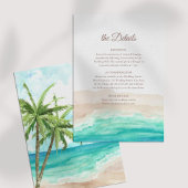 Carte de détails Mariage Tropical Beach and Palm T
