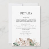 Carte de détails Mariage Tropical Orchid and Monst (Devant)