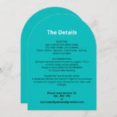 Carte de détails Mariage Turquoise (Devant / Derrière)