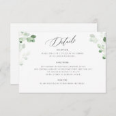 Carte de détails Mariage végétal végétal (Devant / Derrière)