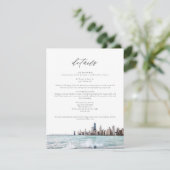 Carte de détails Mariage Watercolor Chicago Skylin (Debout devant)